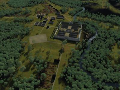 A Roman Fort was typically rectangular in shape. Often the were located by the junction of two rivers and settlements grew up beside them.